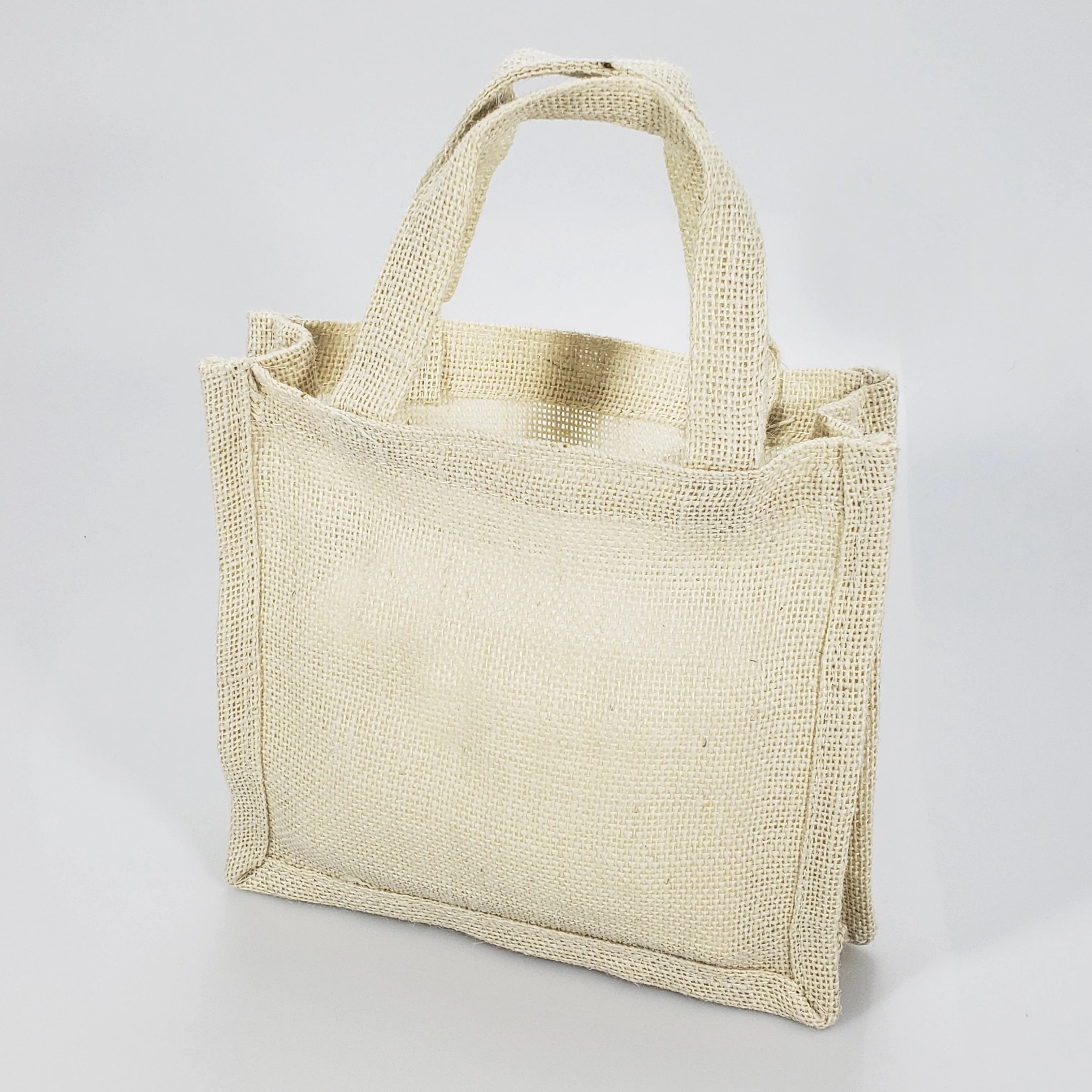 6 ct Small Burlap Party Favor Bags / Jute Gift Tote Bags - Pack of 6