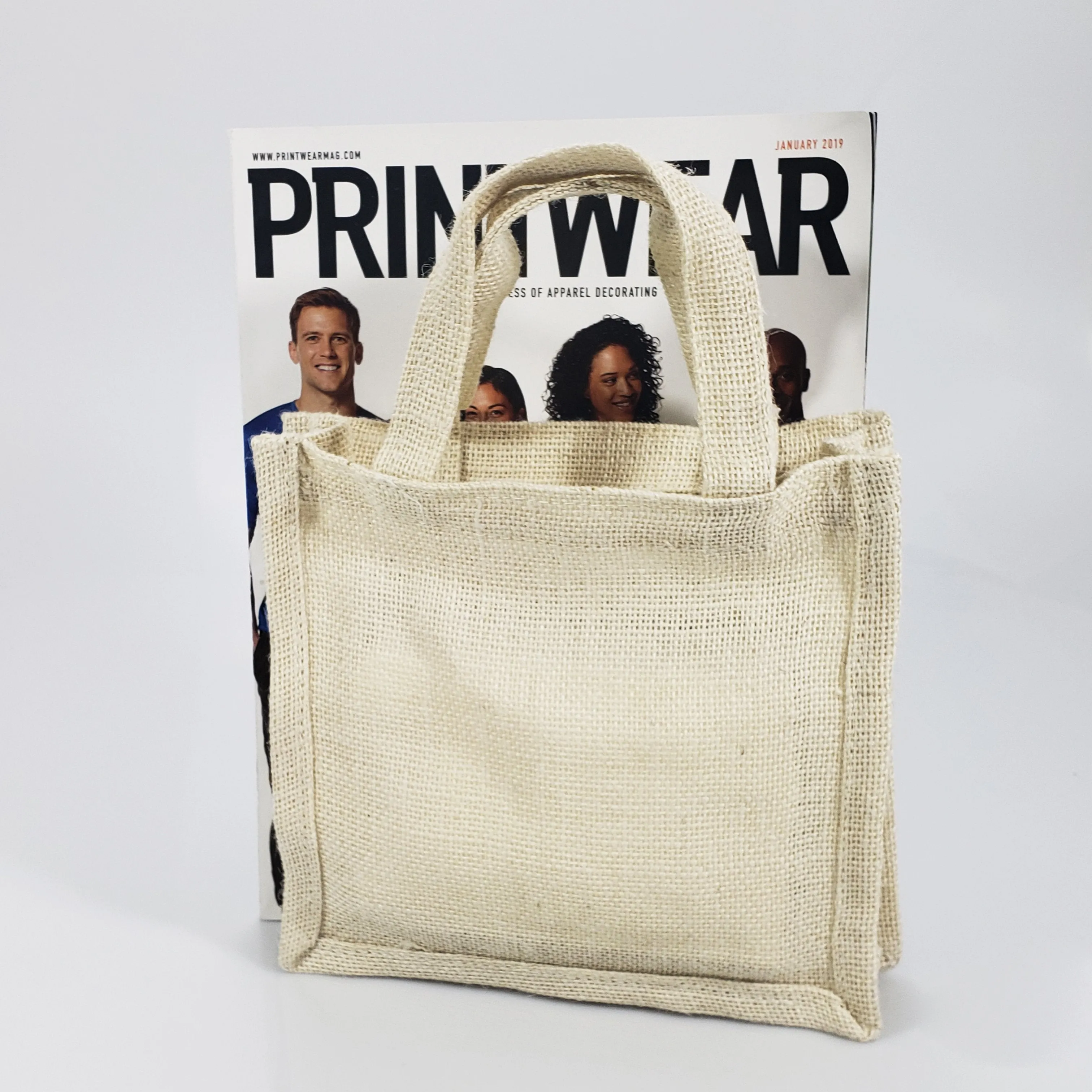 6 ct Small Burlap Party Favor Bags / Jute Gift Tote Bags - Pack of 6