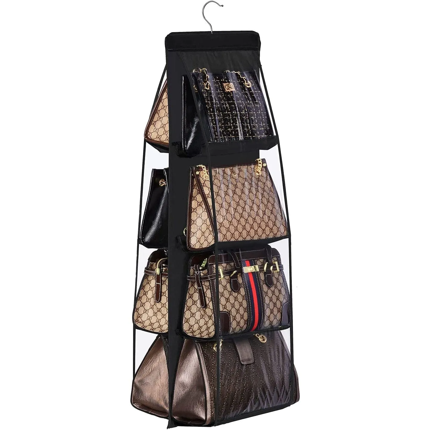 8 Pocket Hanging Purse Organizer Handbag Storage Hanger