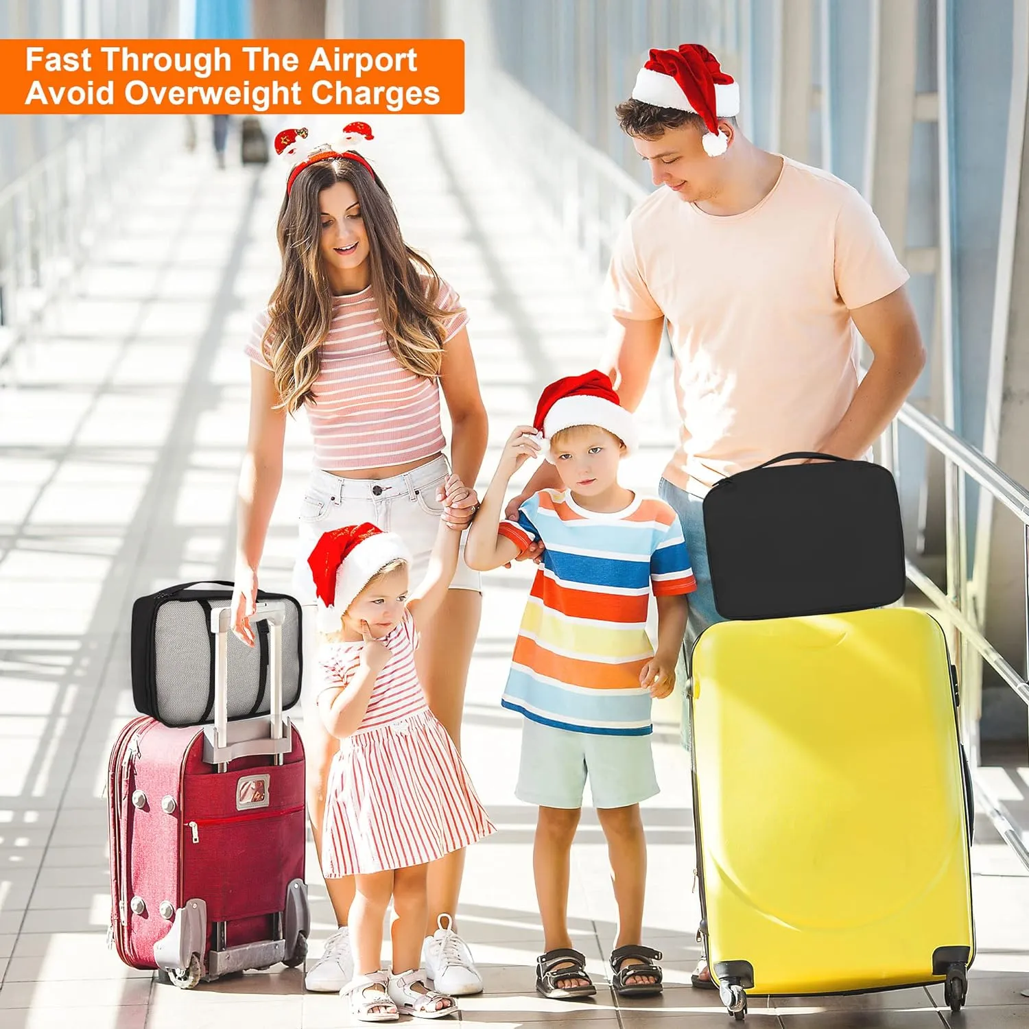 8 Set Packing Cubes for Suitcases, kingdalux Black Travel Luggage Packing Organizers with Laundry Bag, Compression Storage Shoe Bag, Clothing Underwear Bag, for Women & Man