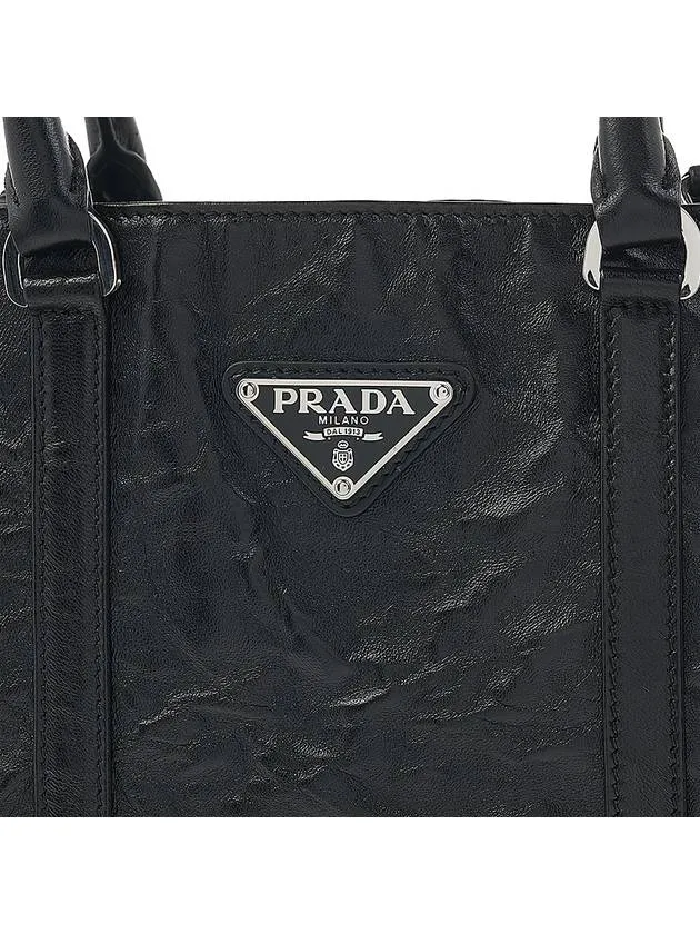 Antique Nappa Leather Mini Tote Bag Black