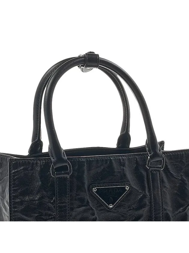 Antique Nappa Leather Mini Tote Bag Black
