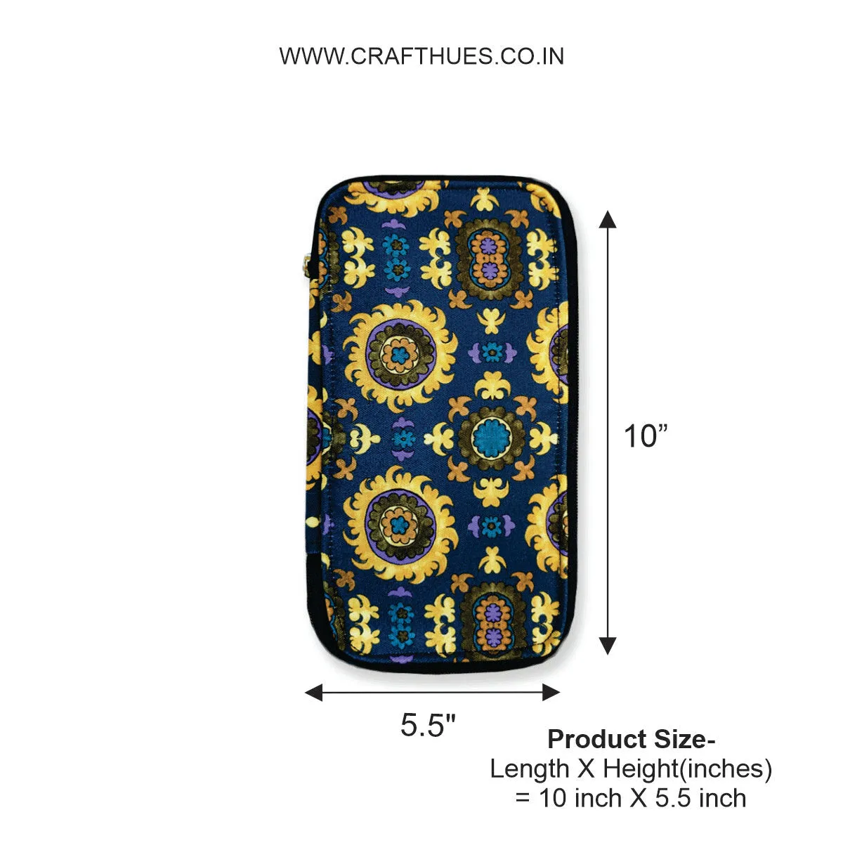 Bank Document Organizer - Blue Suzani