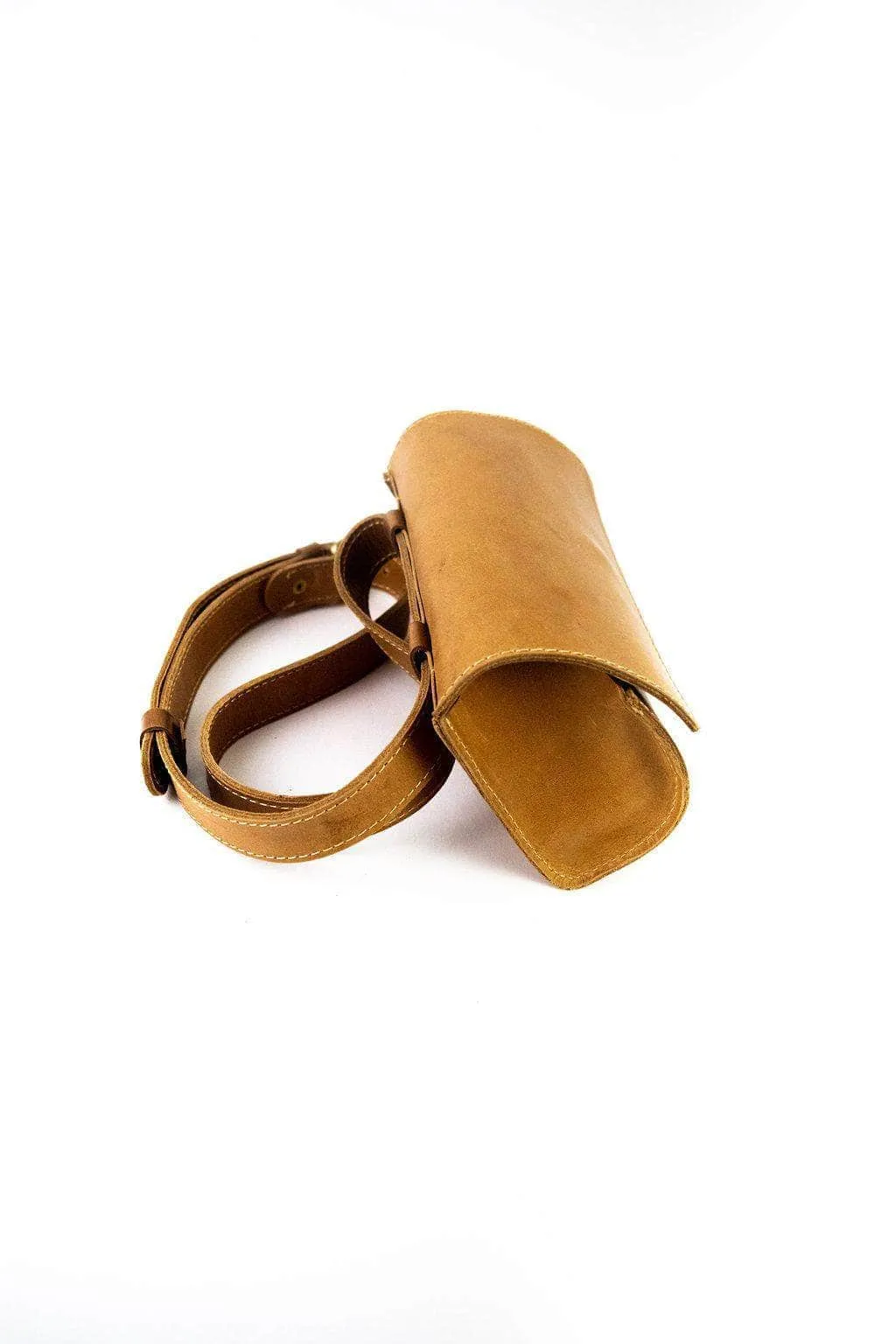 Bintu Barrel Leather Fanny Pack - Walnut