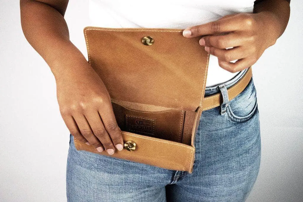 Bintu Barrel Leather Fanny Pack - Walnut