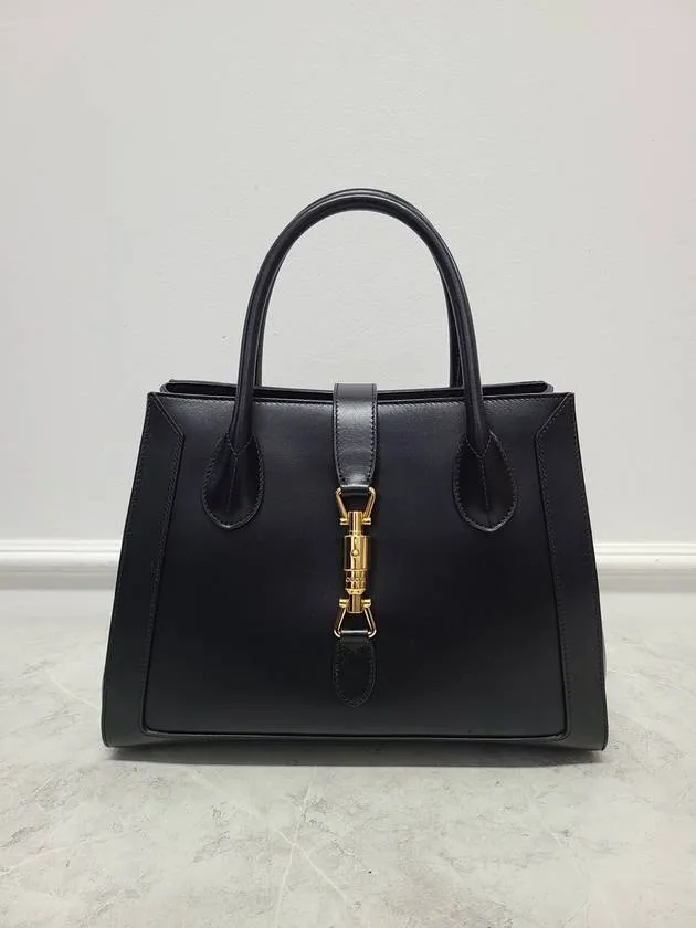 Black Jackie 1961 Leather Medium Tote Bag