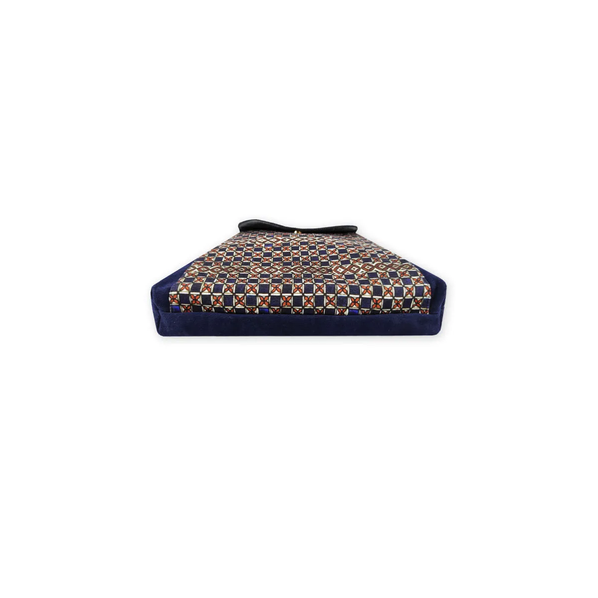 Blue Madhubani Checks Flap Tote Bag