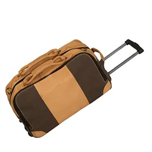 Canyon Outback Stilson Canyon 20 Inch Leather And Canvas Rolling Duffel Bag, Brown, One Size