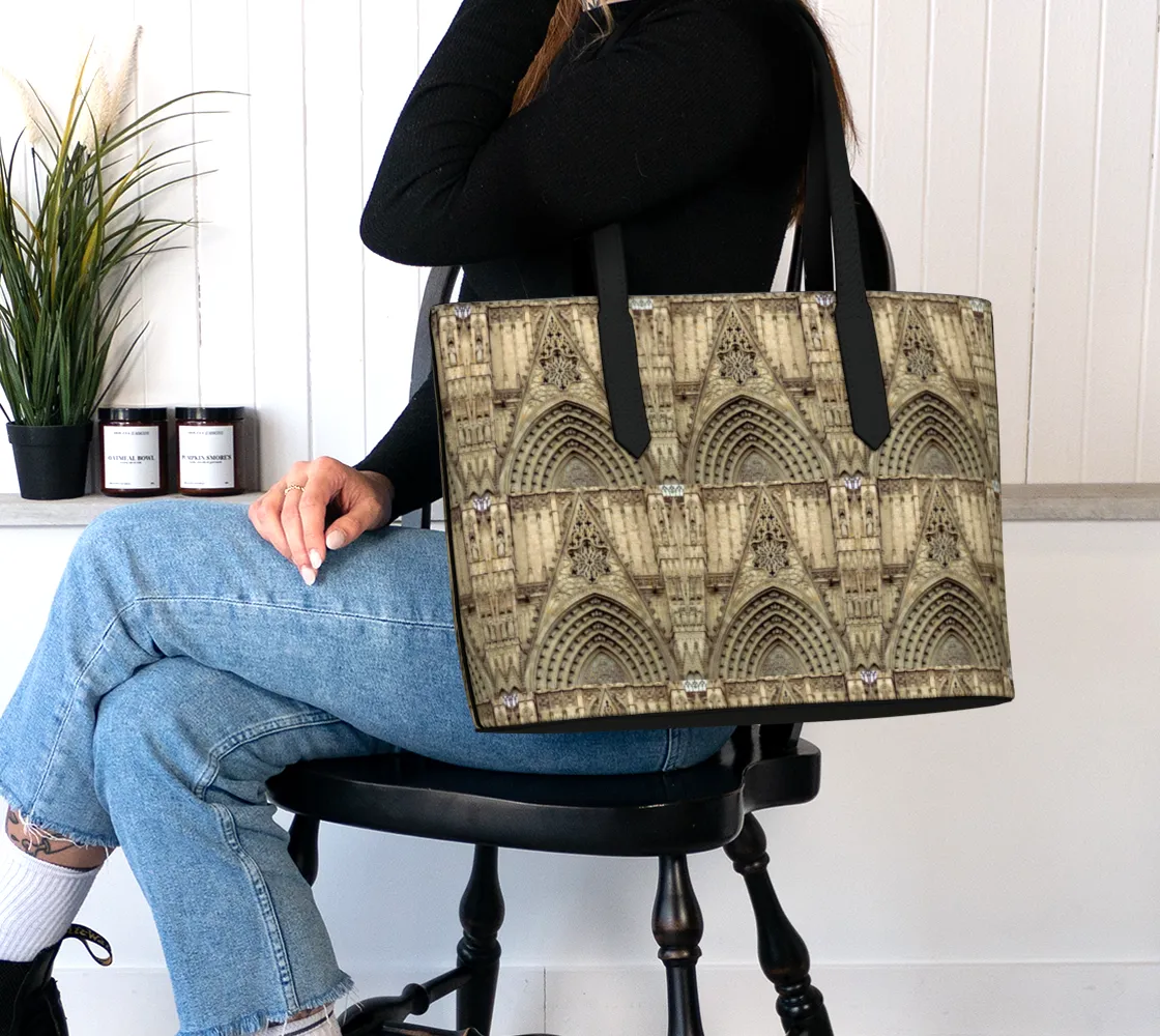 Cathedral Doorway Vegan Leather Tote Bag