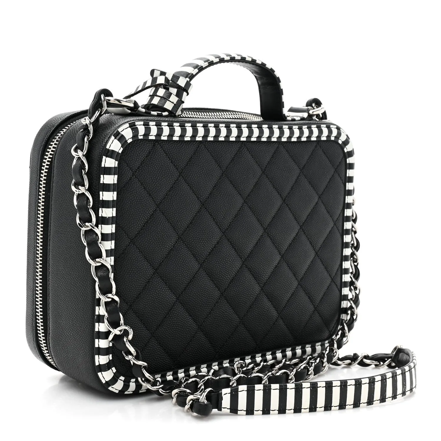 CHANEL CAVIAR QUILTED MEDIUM CC FILIGREE VANITY CASE