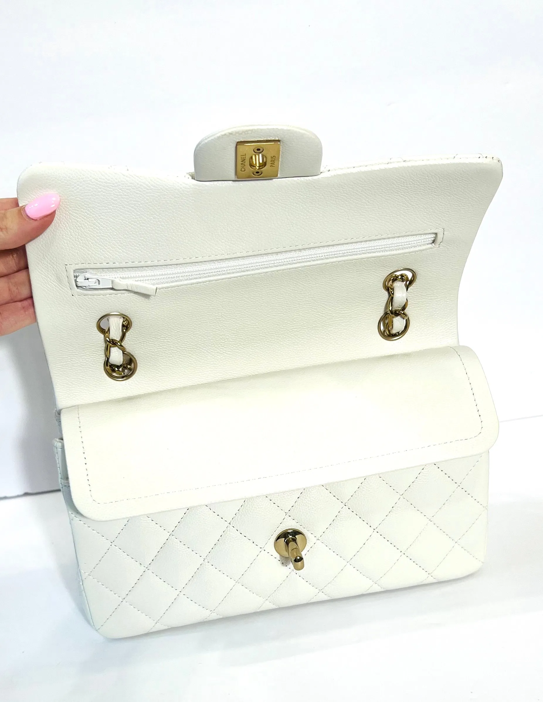 CHANEL CAVIAR QUILTED SMALL CLASSIC DOUBLE FLAP BAG