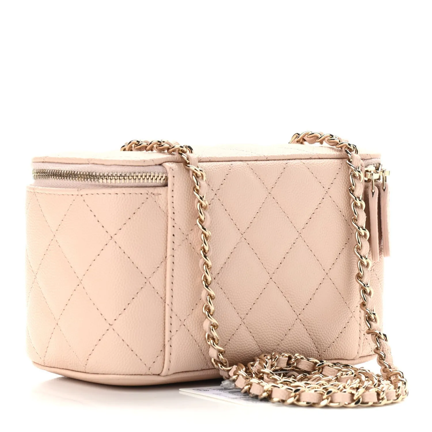 CHANEL CAVIAR QUILTED SMALL VANITY CASE WITH CHAIN