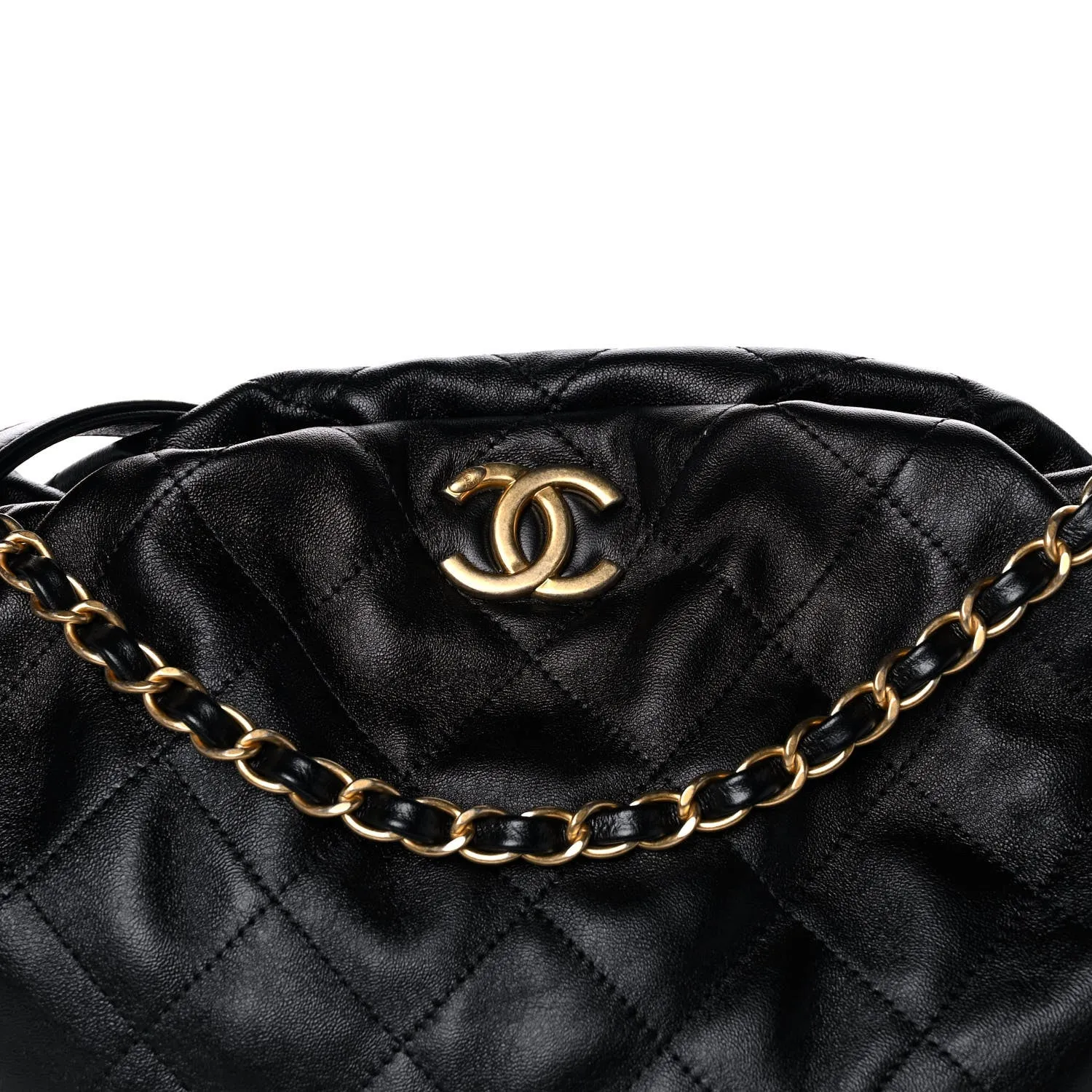 CHANEL QUILTED CALFSKIN DOUBLE CHAIN COCO SHELTER HOBO BAG
