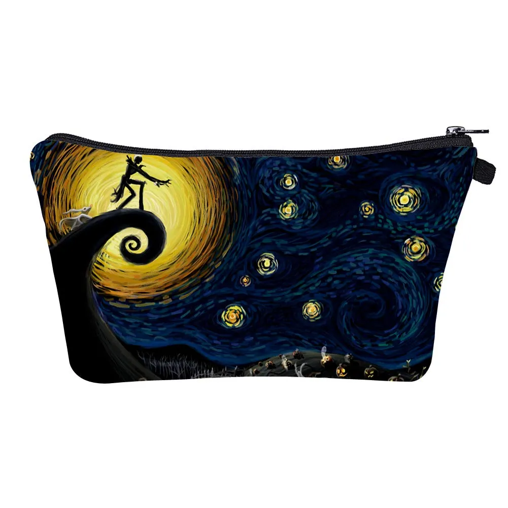 Cosmetic Bag MRSP Makeup bags for women,Small makeup pouch Travel bags for toiletries waterproof Dead The Nightmare Before Christmas (The Starry Night)