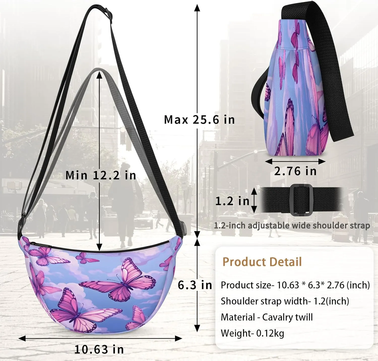 Crescent Crossbody Bag for Women Men, Lightweight Small Sling Hobos Dumpling Bag Crescent Purse, Crescent Moon Bags