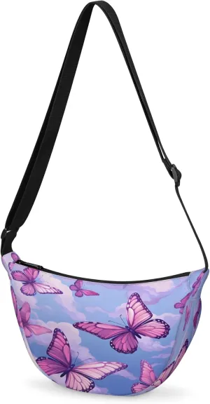 Crescent Crossbody Bag for Women Men, Lightweight Small Sling Hobos Dumpling Bag Crescent Purse, Crescent Moon Bags