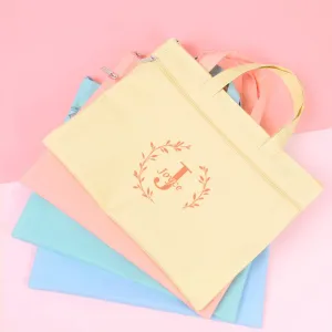 Customized logo document bag, canvas storage bag, student school