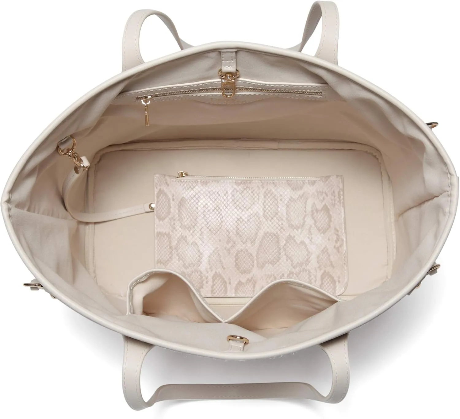 Daisy Rose Tote Shoulder Travel Bag & Matching Clutch PU Vegan Leather