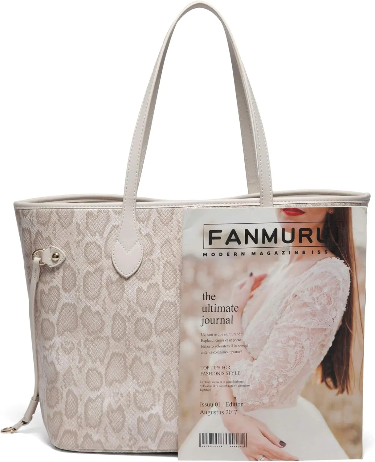 Daisy Rose Tote Shoulder Travel Bag & Matching Clutch PU Vegan Leather