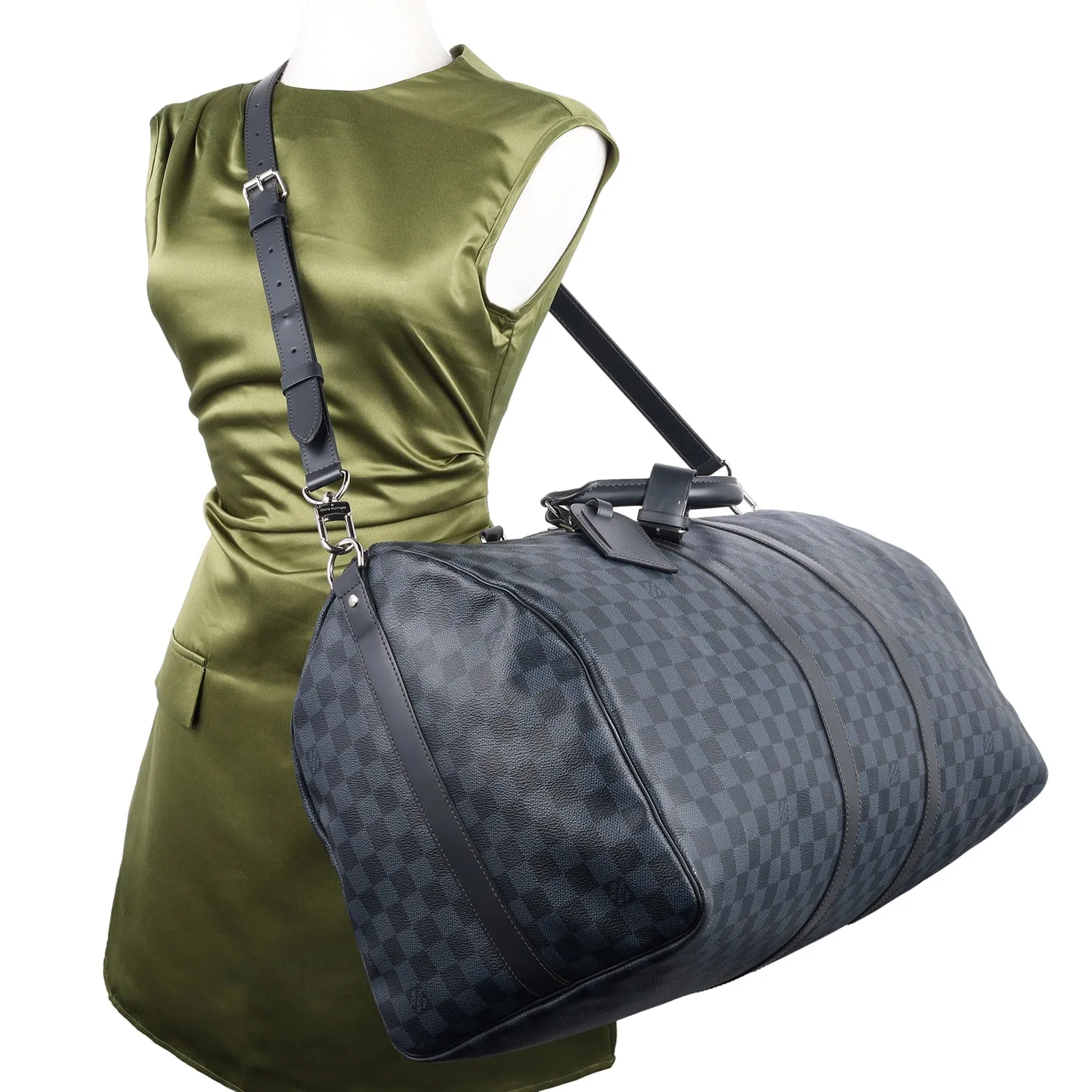Damier Graphite Blue Cobalt Keepall Bandoulière 55 Travel Bag
