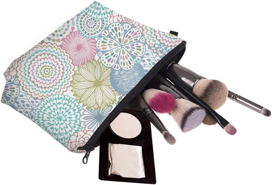 Deanfun Cosmetic Bag for Women, Mandala Flowers Waterproof Makeup Bags Roomy Toiletry Pouch Travel Accessories Gifts (51561)
