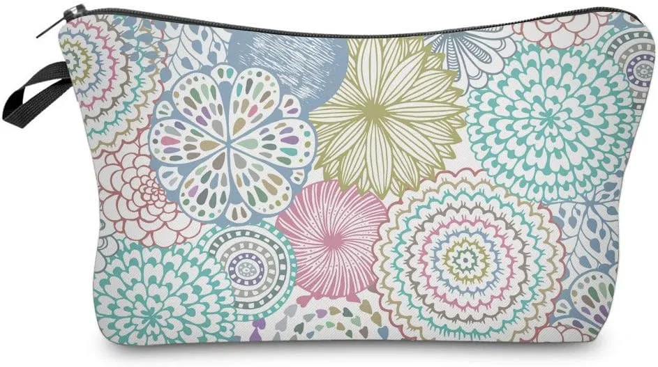 Deanfun Cosmetic Bag for Women, Mandala Flowers Waterproof Makeup Bags Roomy Toiletry Pouch Travel Accessories Gifts (51561)