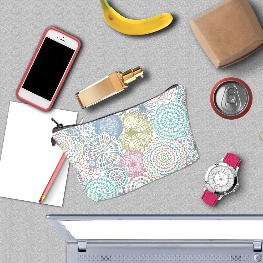 Deanfun Cosmetic Bag for Women, Mandala Flowers Waterproof Makeup Bags Roomy Toiletry Pouch Travel Accessories Gifts (51561)