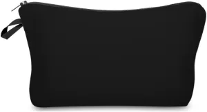Deanfun Makeup Case Small, Cosmetic Zipper Bag Waterproof for Purse Mini, Women Cute Traveling Accessories Pouch for Ladies Thanksgiving Christmas Gifts(Solid Black D2-51705)