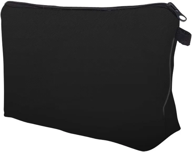 Deanfun Makeup Case Small, Cosmetic Zipper Bag Waterproof for Purse Mini, Women Cute Traveling Accessories Pouch for Ladies Thanksgiving Christmas Gifts(Solid Black D2-51705)