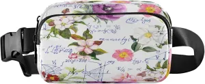 Exnundod Unique Math Design Flower Fanny Packs for Women Men, Waist Pack Crossbody Bags Waterproof Adjustable Belt Strap for Running Hiking Workout