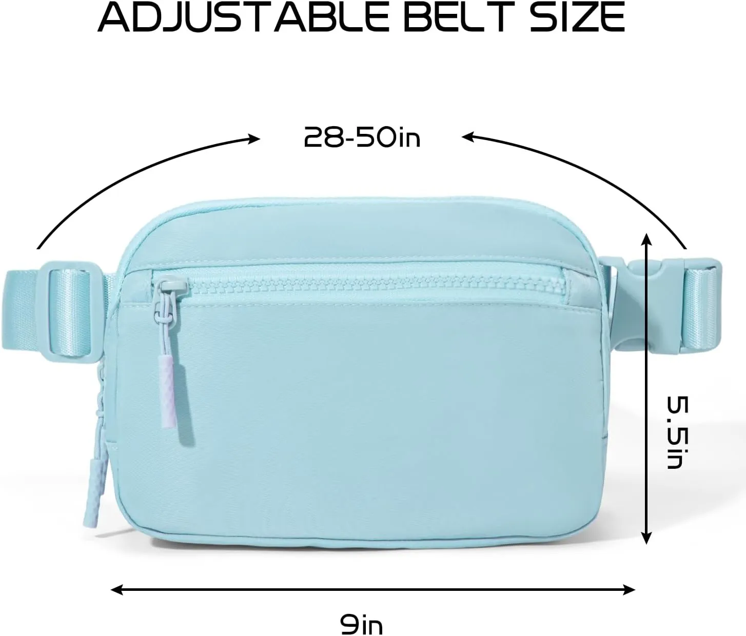 Fanny Pack Crossbody Bags for Women Fashion Waist Packs Everywhere Belt Bag with 3 Pockets Gifts for Women Trend Stuff Birthday Gifts for Her (Icing Blue)