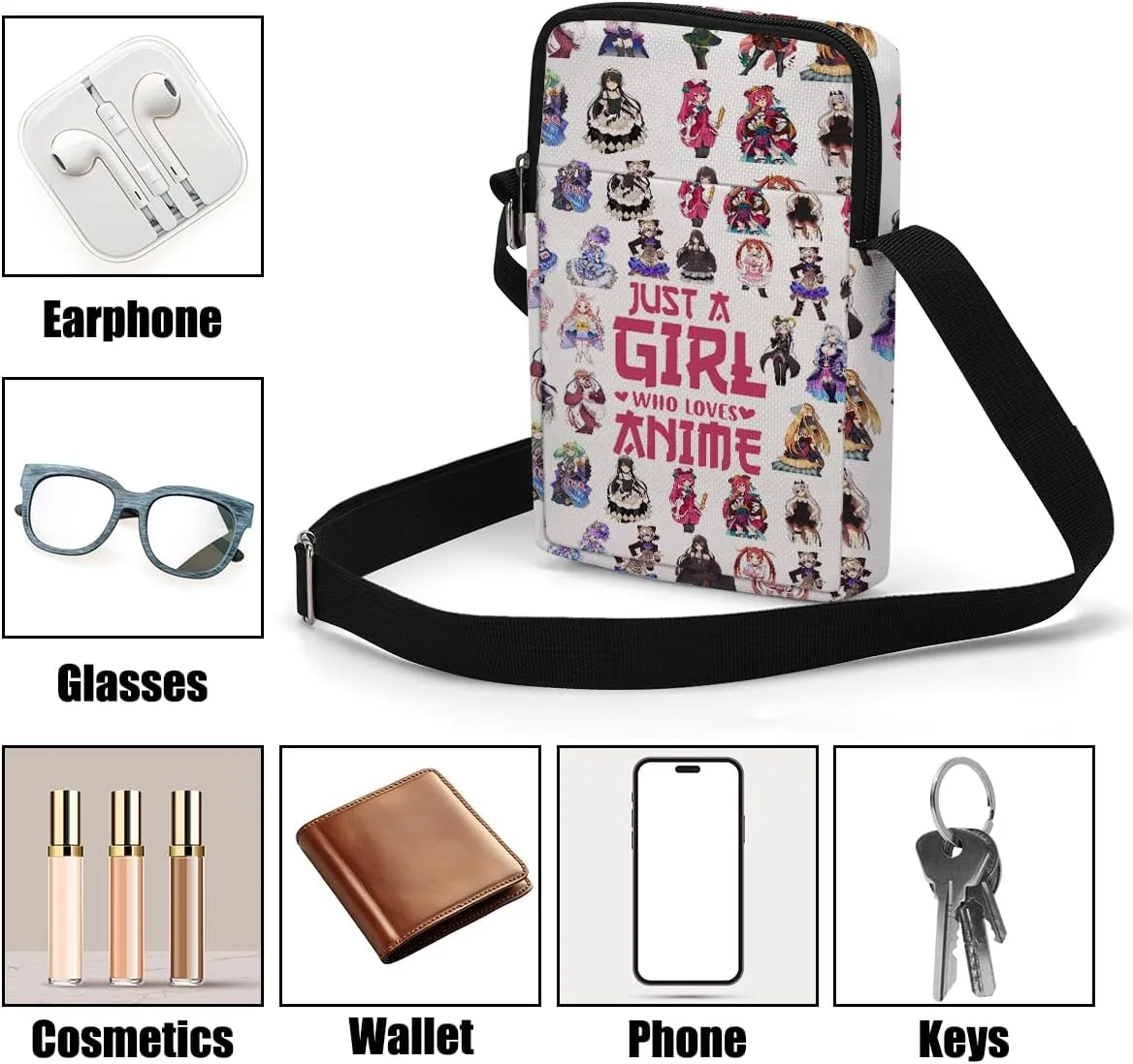 Fantasy Novel Cross Body Bag Magic Mouse Wizard Stuff Phone Bag Book Lovers Gifts Preppy Anime Shoulder Bag