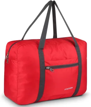 F.FETIVIN Personal item travel bag 17.7x12.6x6.3 for Spirit Airlines Lightweight carry on duffle bag waterproof for Gym,Sports,Vacation(Red)