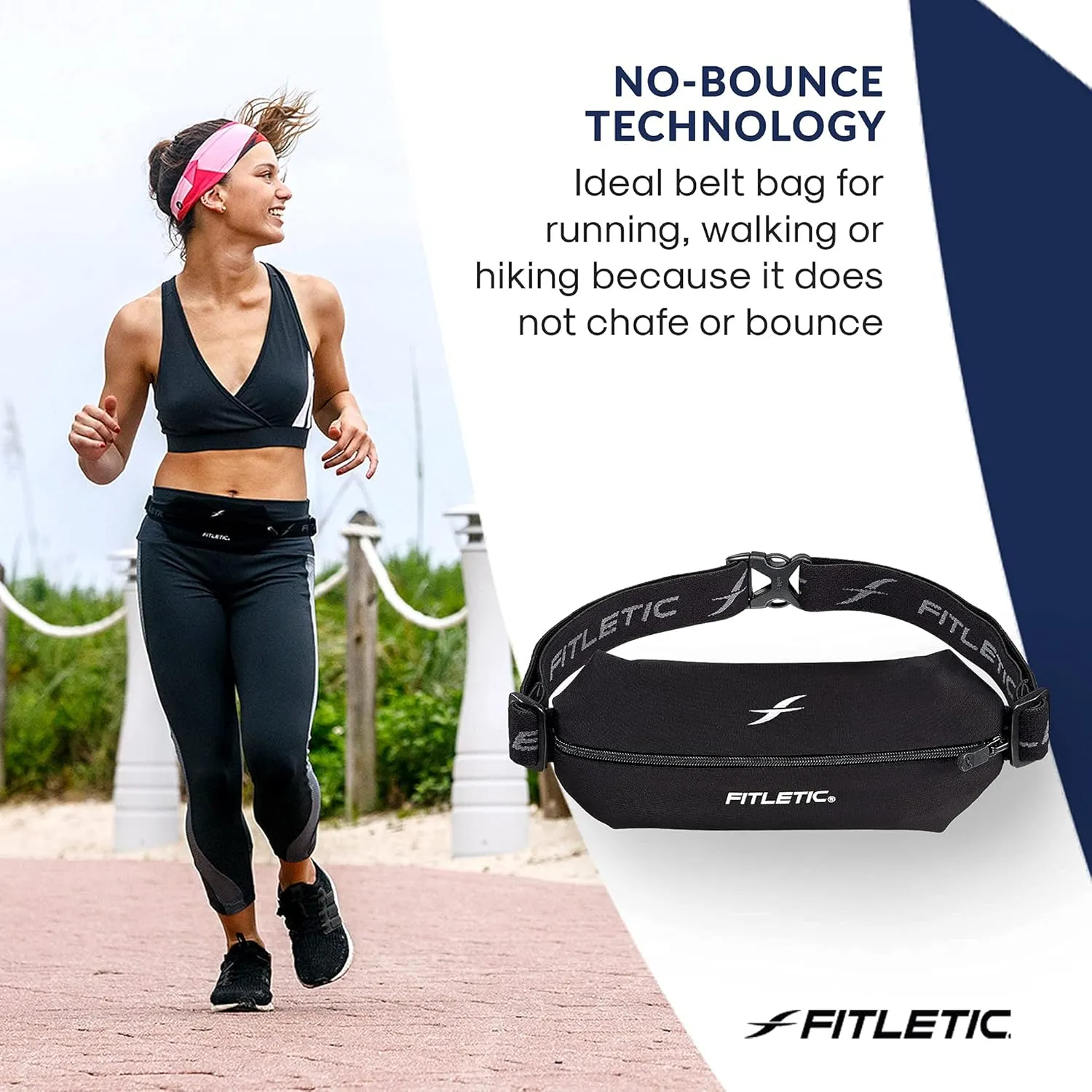 Fitletic Active Lifestyle Fanny Pack & Mini Sports Running Belt For Men & Women  Lightweight, Low Profile & Sleek Design  Ultra-Soft Expandable Lycra Pouch - Fits All Phones  Inner Organizer Pocket