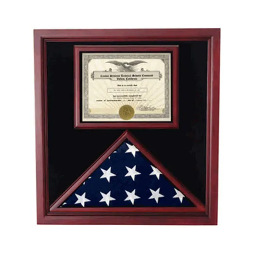 Flag and Certificate Case, Flag Display Cases With Certificate - Fit 3' x 5' Flag or Fit 5' x 8' Flag or Fit 5' x 9.5' Casket Flag.