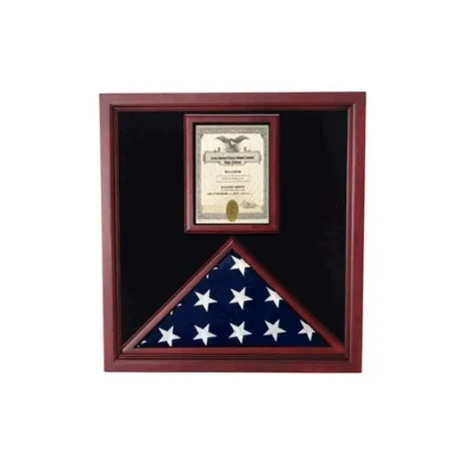 Flag and Document Case - Vertical 8 1/2 x 11 Document - Black Material.