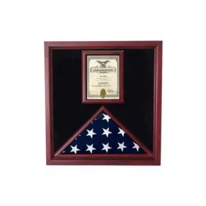 Flag and Document Case - Vertical 8 1/2 x 11 Document - Black Material.