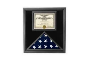 Flag Connections Premium USA-Made Solid wood Flag Document Case, Black Finish 4 x 6 flag