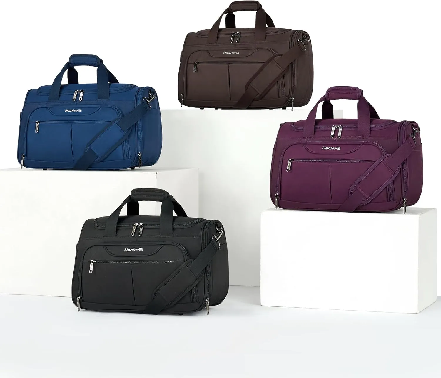 Hanke Foldable Underseat Carry On luggage Bag, Travel Tote Bag for Women & Men, Personal Item Travel Bag Softside Lightweight Luggage Bags for Travel Flight Crew Overnight Weekender Bag.Purple
