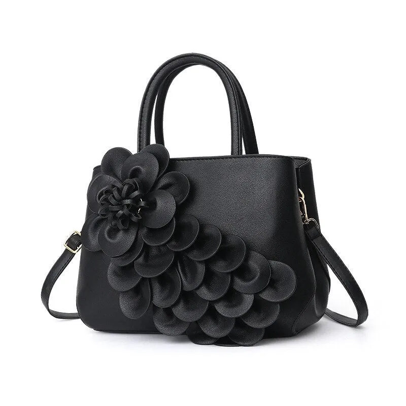 High Quality PU Leather Handbags For Women Bags Luxury Flower Designer Messenger Bags Female 2021 Large Capacity Crossbody Bag