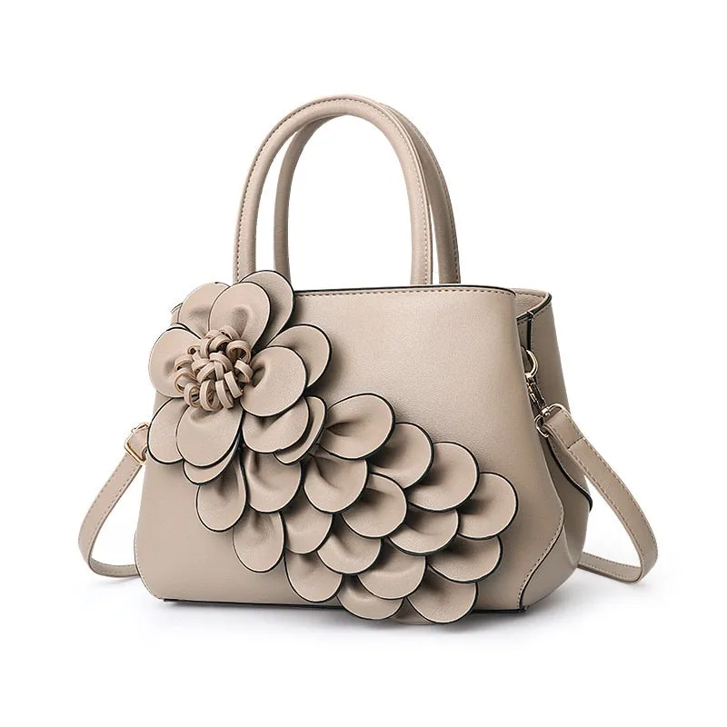 High Quality PU Leather Handbags For Women Bags Luxury Flower Designer Messenger Bags Female 2021 Large Capacity Crossbody Bag