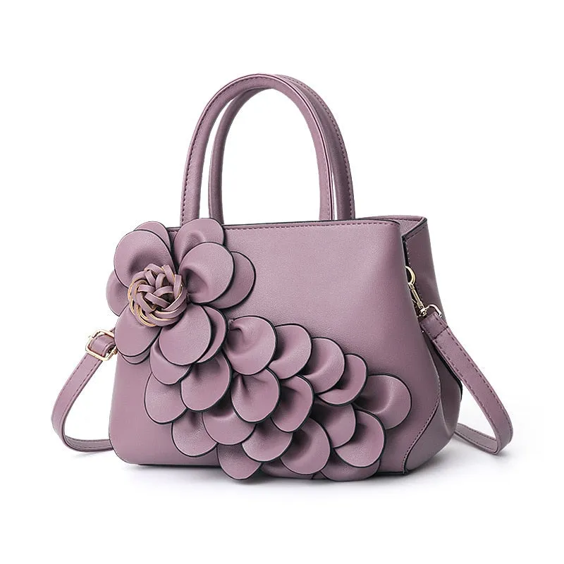 High Quality PU Leather Handbags For Women Bags Luxury Flower Designer Messenger Bags Female 2021 Large Capacity Crossbody Bag