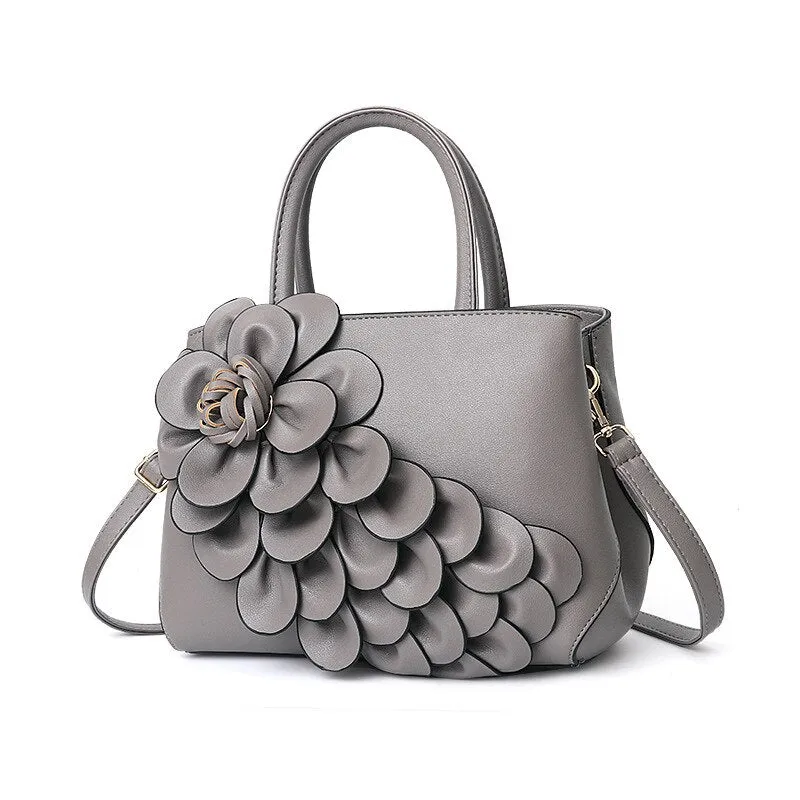 High Quality PU Leather Handbags For Women Bags Luxury Flower Designer Messenger Bags Female 2021 Large Capacity Crossbody Bag