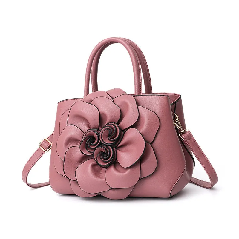 High Quality PU Leather Handbags For Women Bags Luxury Flower Designer Messenger Bags Female 2021 Large Capacity Crossbody Bag
