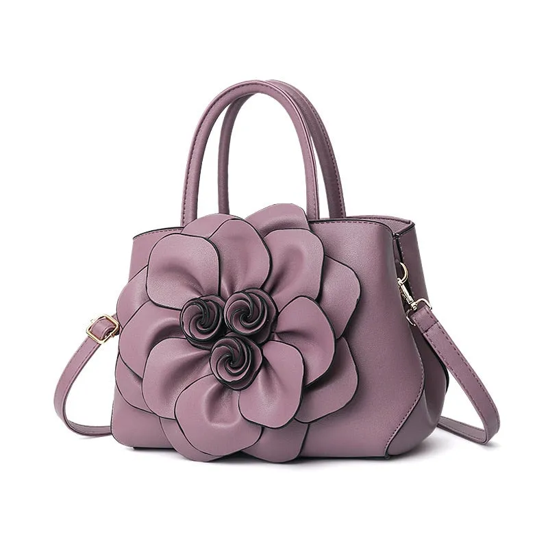 High Quality PU Leather Handbags For Women Bags Luxury Flower Designer Messenger Bags Female 2021 Large Capacity Crossbody Bag