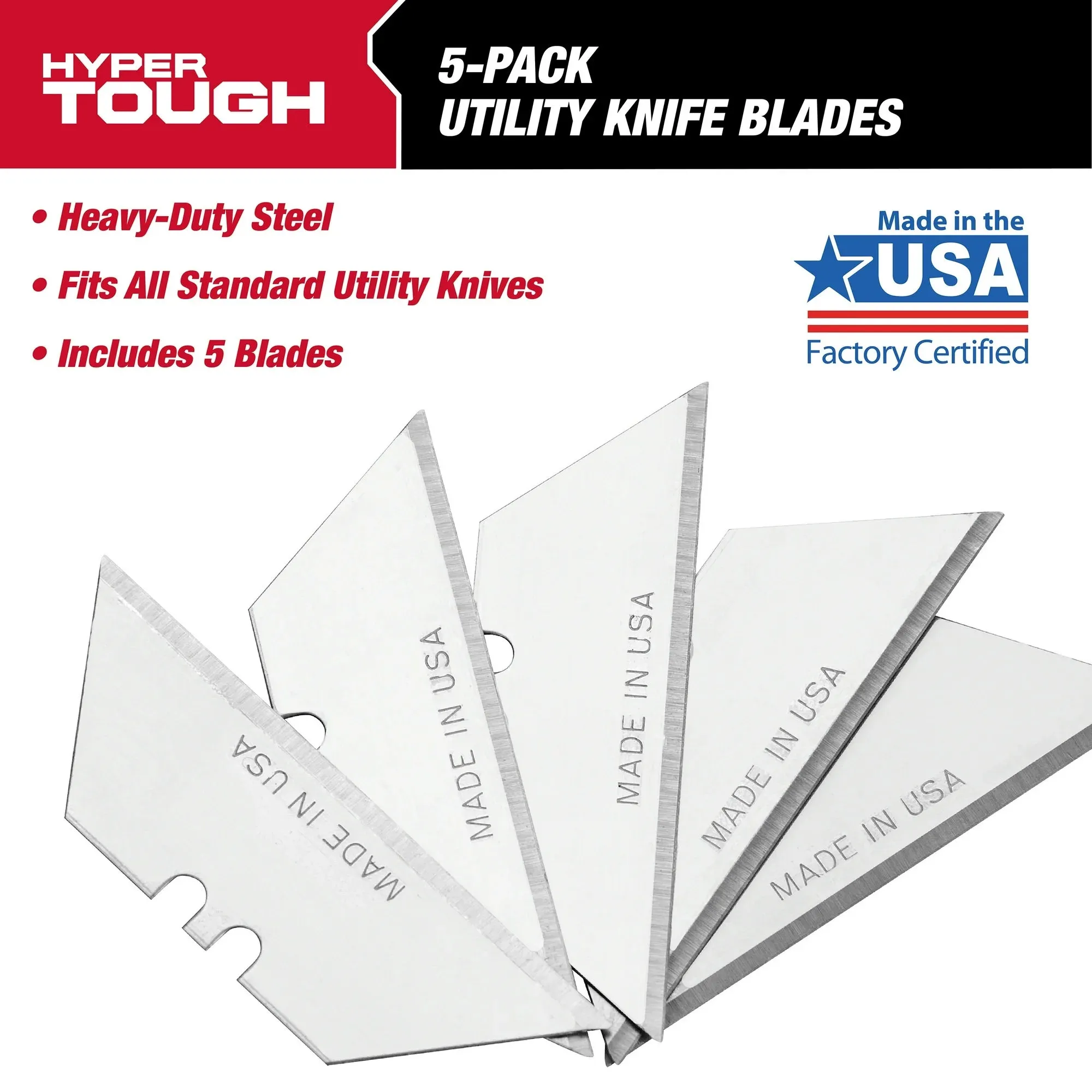 HyperTough 5-Pack Utility Knife Blades