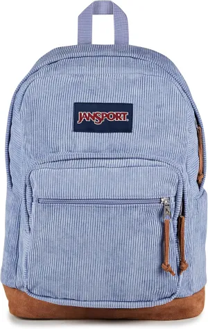 JanSport Right Pack Expressions Backpack  Main Compartment, 15-inch Padded Laptop Compartment, Side Water Bottle Pocket, Utility Pocket with Zippered Rain Flap, Lavender Ash Corduroy