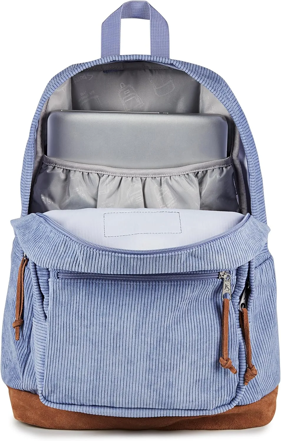 JanSport Right Pack Expressions Backpack  Main Compartment, 15-inch Padded Laptop Compartment, Side Water Bottle Pocket, Utility Pocket with Zippered Rain Flap, Lavender Ash Corduroy