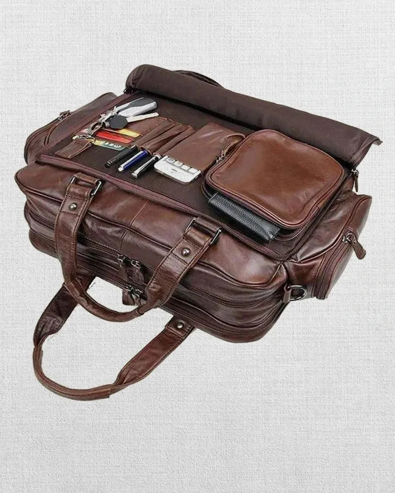LEATHER BUSINESS TRAVEL BRIEFCASE