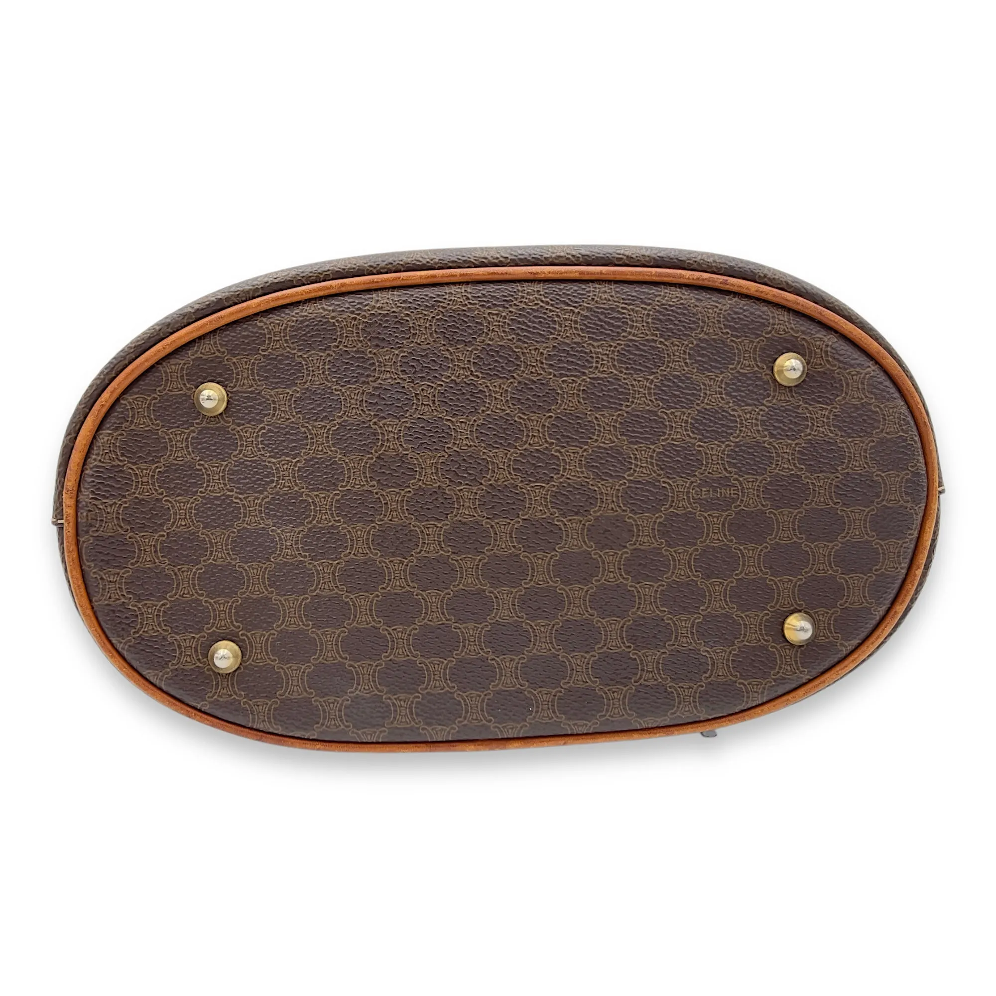 Macadam Tote Bag Brown in Coated Canvas, Gold hardware